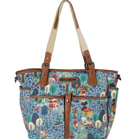 Lily Bloom Handbags - Lily Bloom Canvas Shoulder Bag Doggy Print Who Let the Dogs Out Handbag Tote
